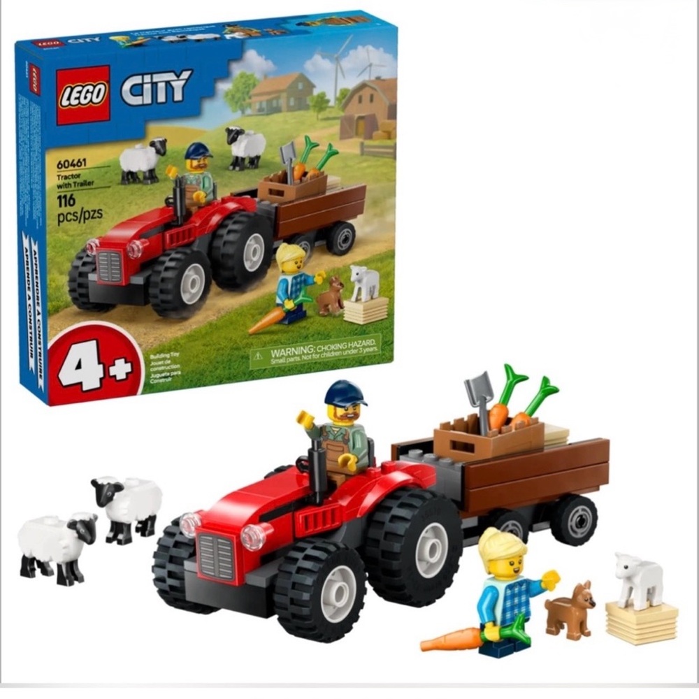 LEGO CITY: Red Farm Tractor with Trailer & Sheep (60461)